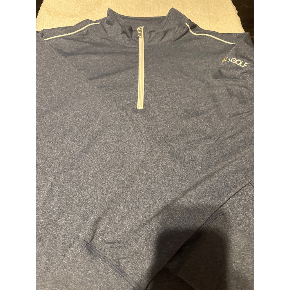 johnnie-O Prep-Formance XL Heather Blue NBC Golf 1/4 Zip Pullover Activewear